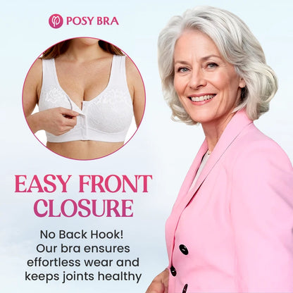 Front Closure Breathable Cotton Lifting Bra for Seniors