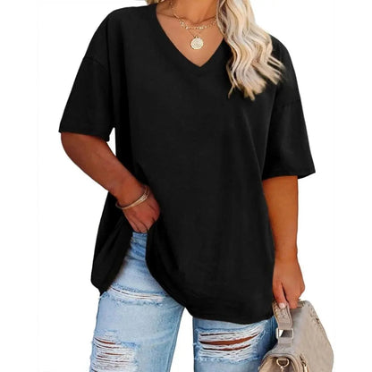 Women's V Neck T Shirts Summer Half Sleeve Tees