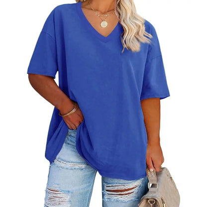 Women's V Neck T Shirts Summer Half Sleeve Tees
