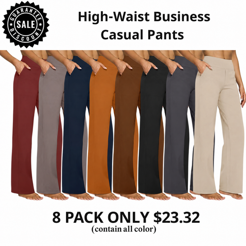 [LAST DAY SALE]Women's High-Waisted Casual Wide Leg Pants with Pockets