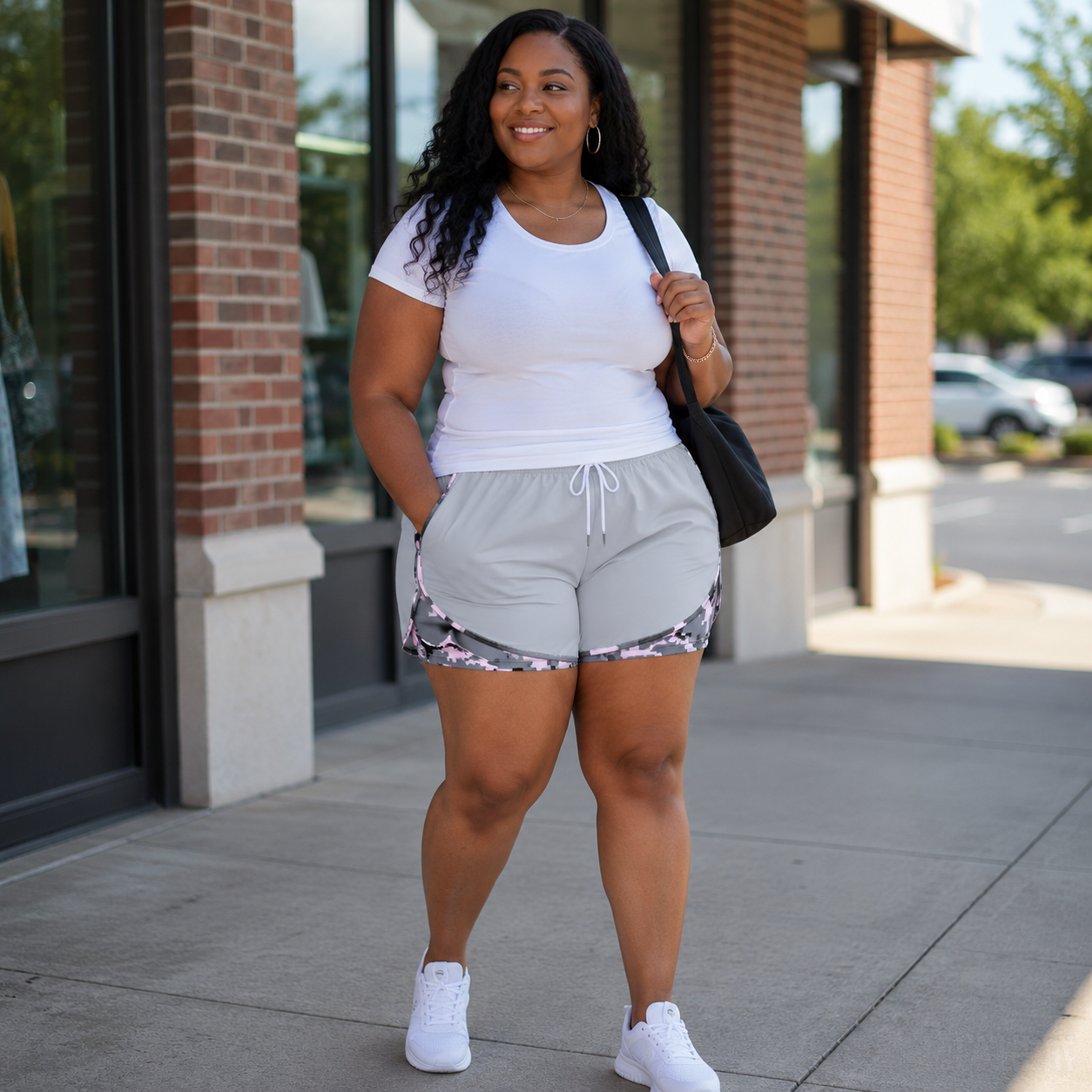 【LAST DAY SALE】Women’s casual athletic shorts with pockets Breathable Double-Lined Shorts