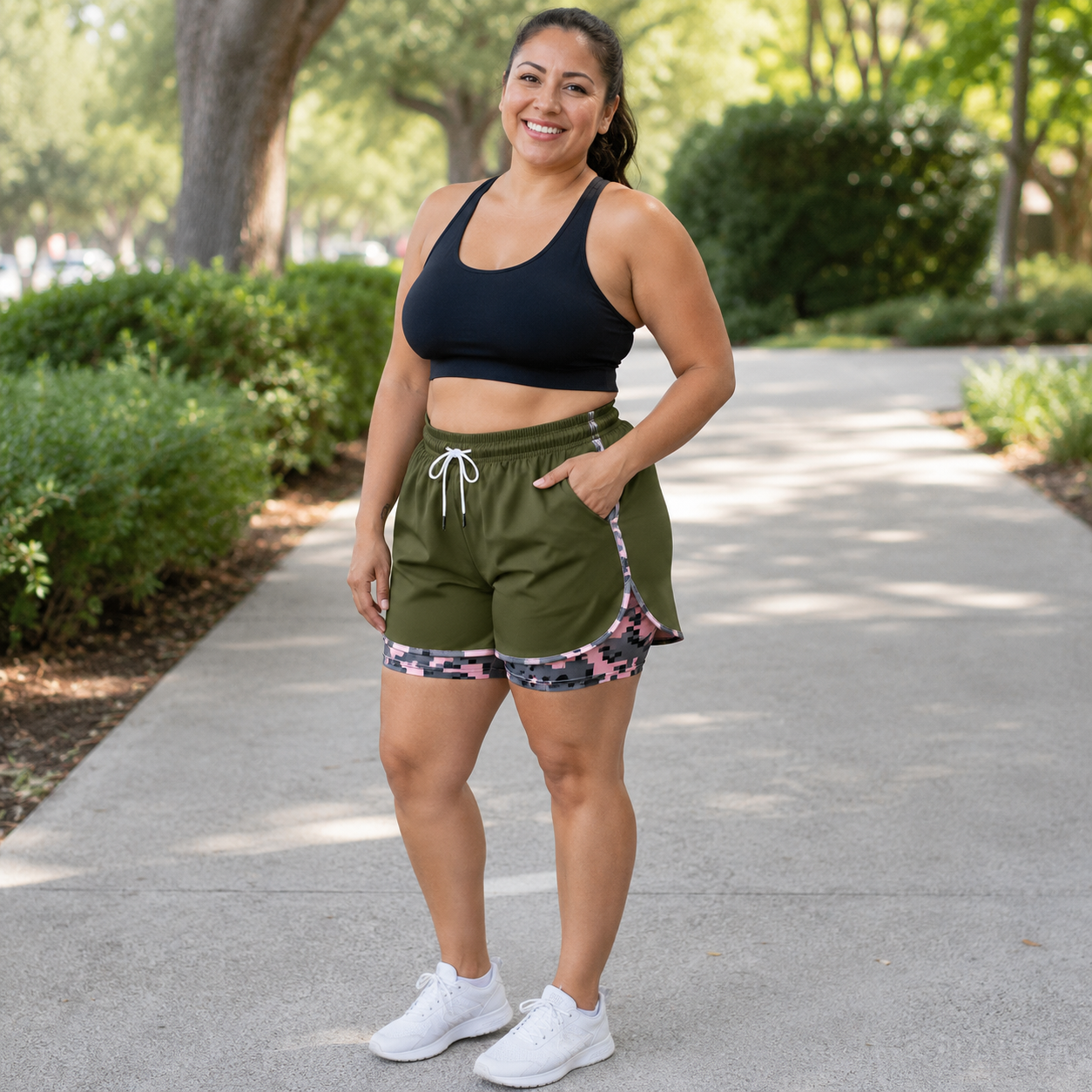 【LAST DAY SALE】Women’s casual athletic shorts with pockets Breathable Double-Lined Shorts