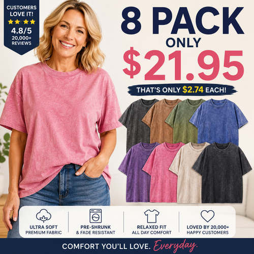 Women's Oversized T Shirts Acid Wash Cotton Crew Neck Half Short Sleeve Summer Unisex Tees