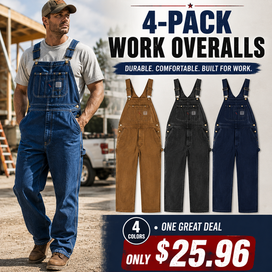 🔥Last Day Promotion🔥Men's Denim Bib Overalls,  Workwear with Adjustable Straps and Convenient Tool Pockets