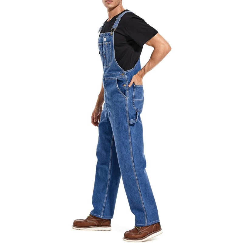 🔥Last Day Promotion🔥Men's Denim Bib Overalls,  Workwear with Adjustable Straps and Convenient Tool Pockets