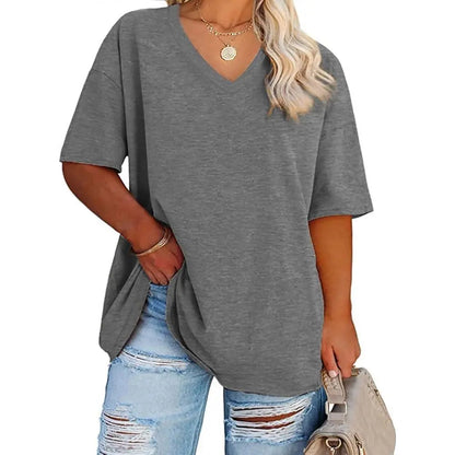 Women's V Neck T Shirts Summer Half Sleeve Tees