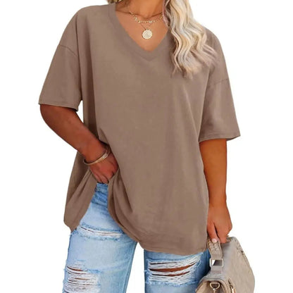 Women's V Neck T Shirts Summer Half Sleeve Tees