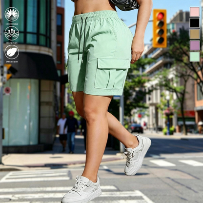 Women’s outdoor cargo shorts—multi-pocket design