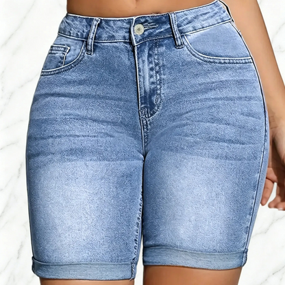 [Final Clearance Sale]Women’s Washed Slim Fit Denim Shorts with Pockets