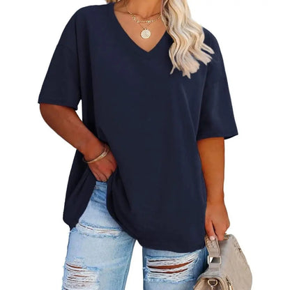 Women's V Neck T Shirts Summer Half Sleeve Tees