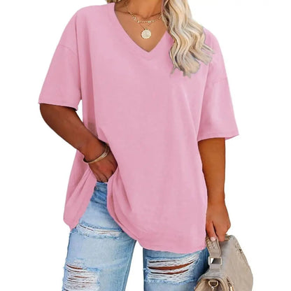 Women's V Neck T Shirts Summer Half Sleeve Tees