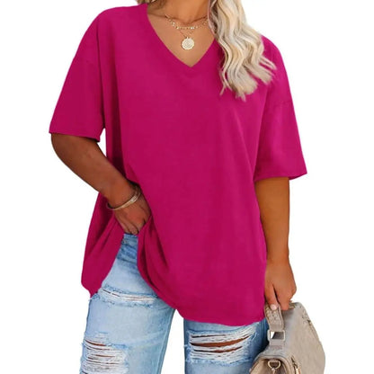 Women's V Neck T Shirts Summer Half Sleeve Tees