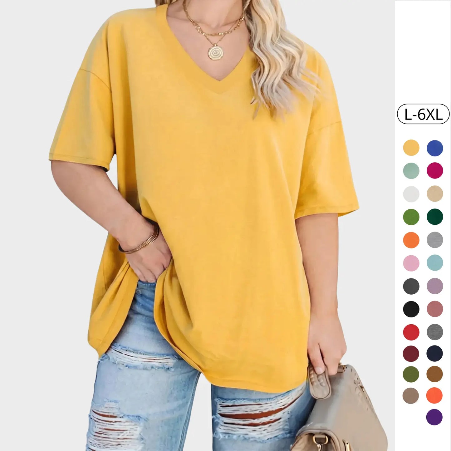 Women's V Neck T Shirts Summer Half Sleeve Tees