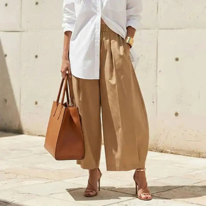 Women's Minimalist Basic Baggy Cotton Lantern Pants
