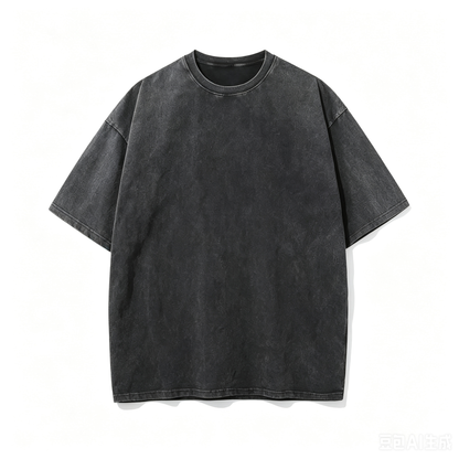 Women's Oversized T Shirts Acid Wash Cotton Crew Neck Half Short Sleeve Summer Unisex Tees