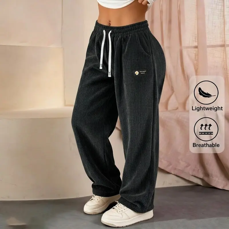 [LAST DAY SALE]Women's Solid Straight Leg Corduroy Bottoms-100% Cotton