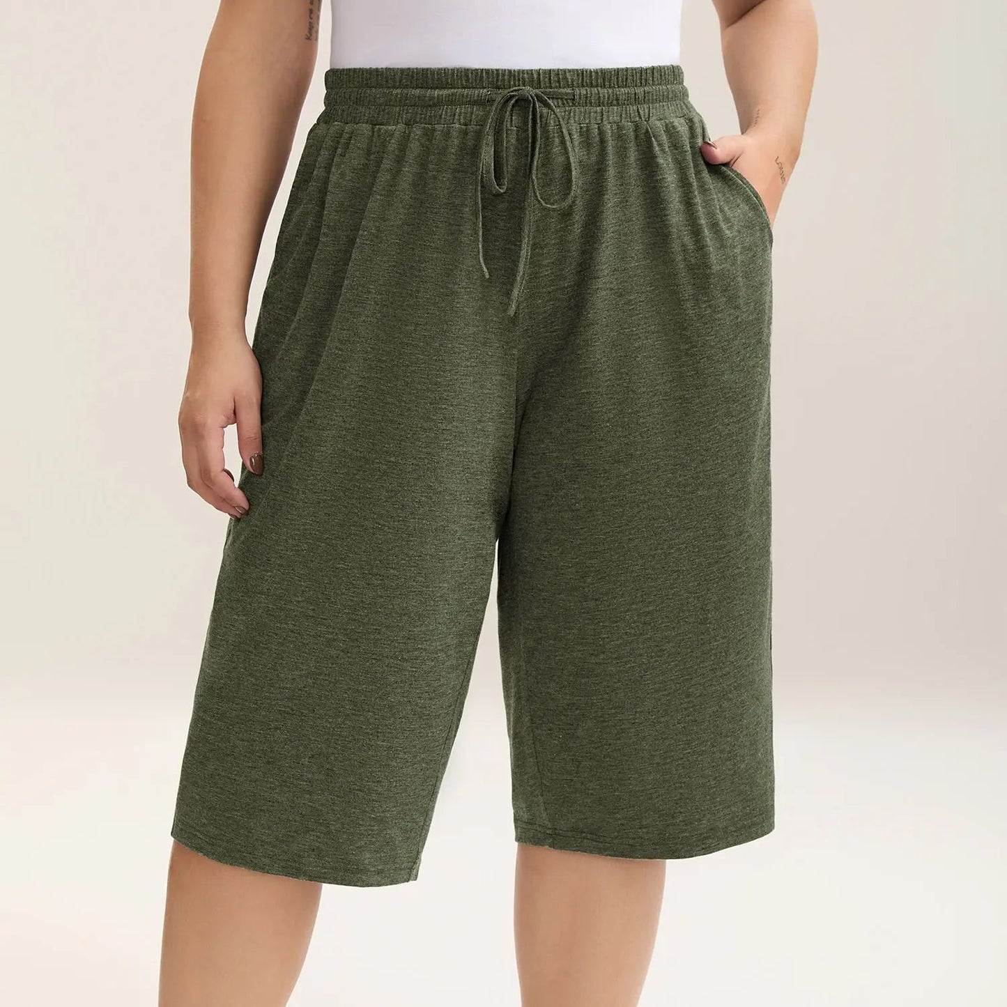 Wide-Leg Capri Lounge Baggy Pants
