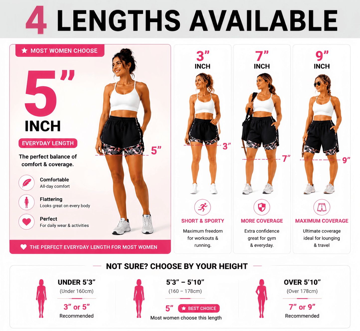 【LAST DAY SALE】Women’s casual athletic shorts with pockets