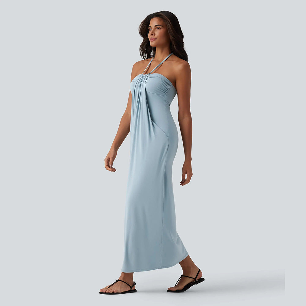 Final Sale🔥Halter Tie Back Maxi Dress with Pockets