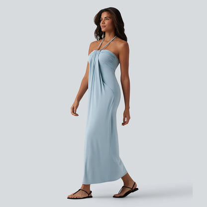 Final Sale🔥Halter Tie Back Maxi Dress with Pockets
