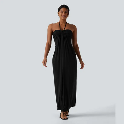 Final Sale🔥Halter Tie Back Maxi Dress with Pockets