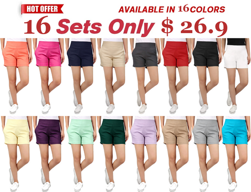 🔥16-PACK Today Only $26.9🔥Women's High Waisted Chino Shorts - 4