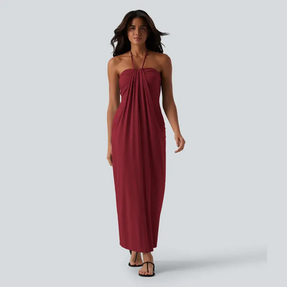 Final Sale🔥Halter Tie Back Maxi Dress with Pockets