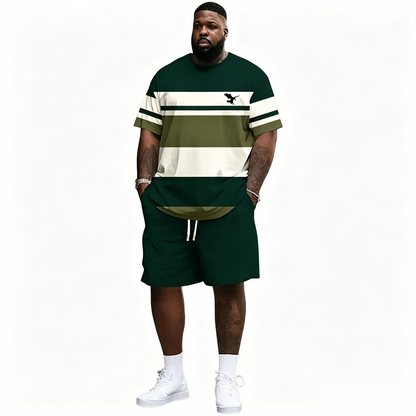 Men's Summer 2-Piece Set – Ultra-Breathable 3D Print Tee & Shorts, All-Day Comfort