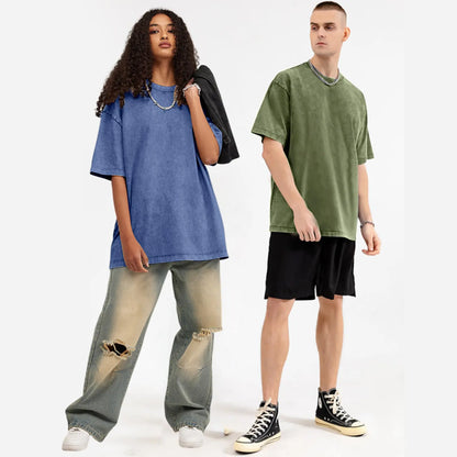 SHEEN 3 Pack Women's Oversized Acid Wash Tees